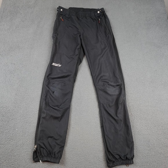 Swix Pants Womens Medium Black Softshell Nordic Ski Zip Full Side Zip Pockets - Picture 1 of 13